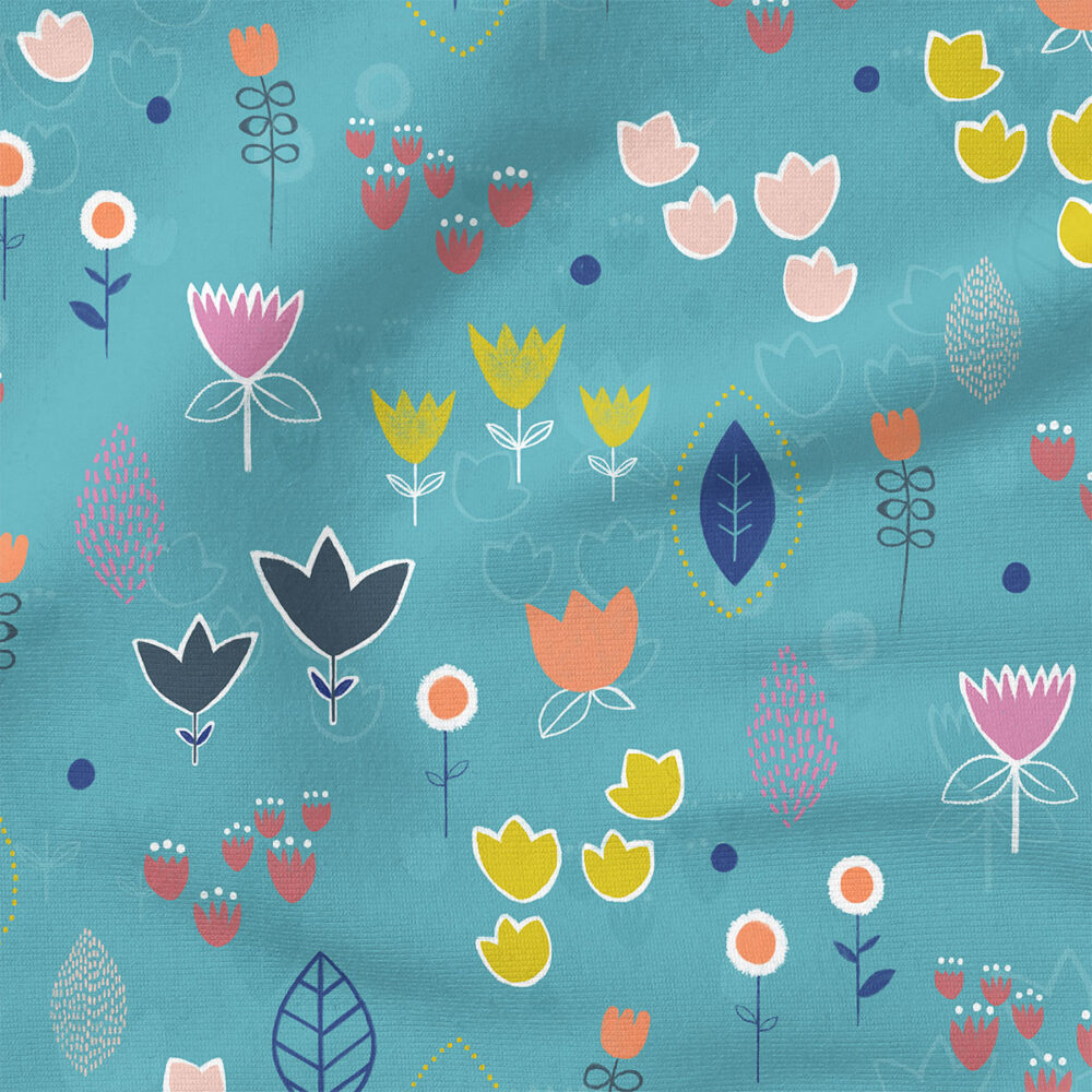 Fineshade Wood (Blue) | Botanical Fabric Design | Rachel Parker