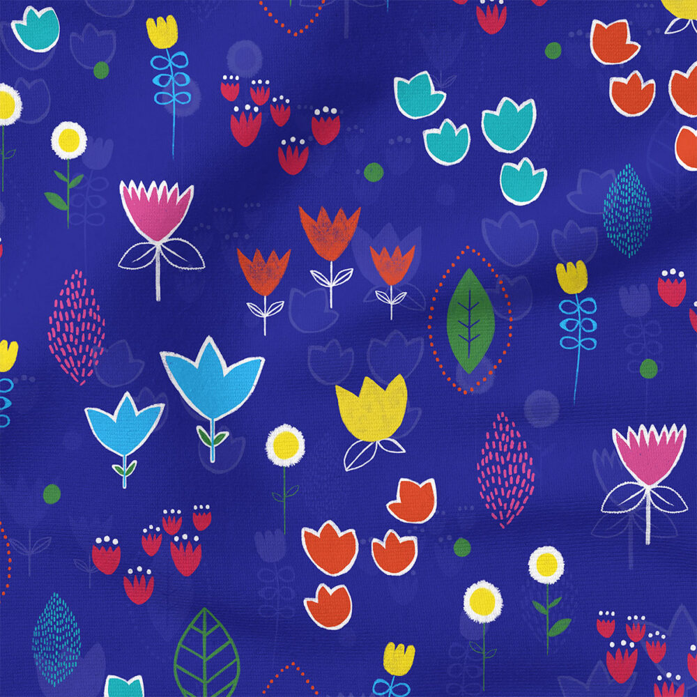 Fineshade Wood (Royal Blue) | Botanical Fabric Design | Rachel Parker