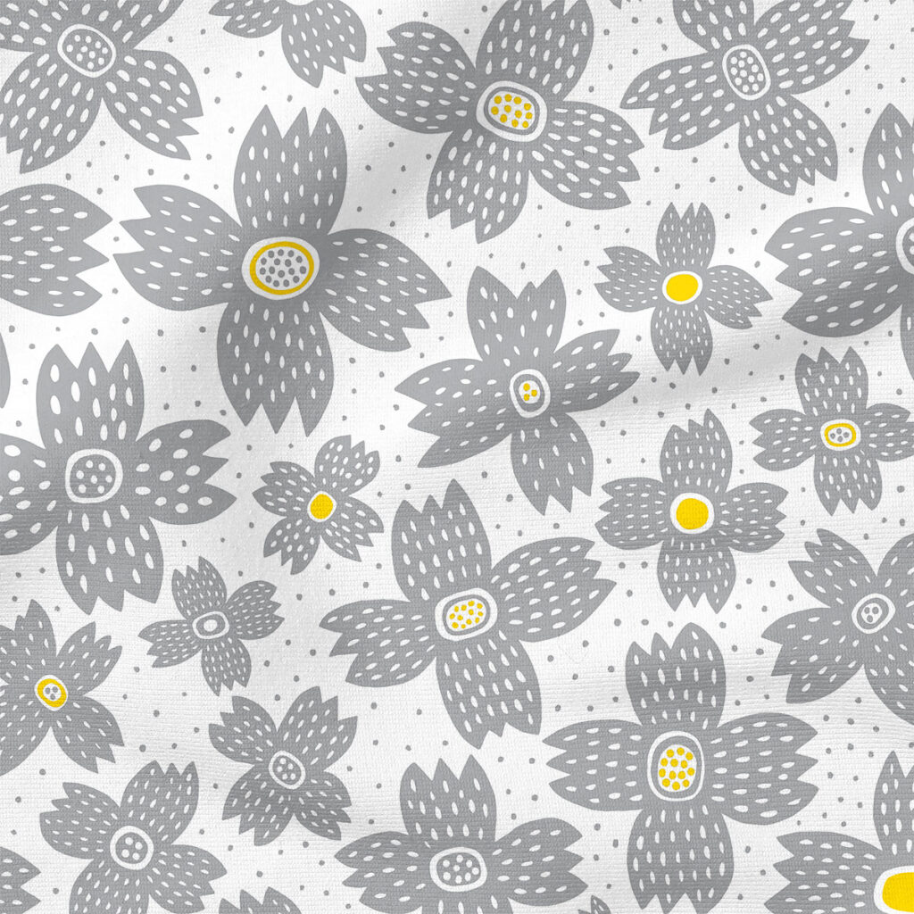 Nora (Gray) | Botanical Fabric Design | Rachel Parker