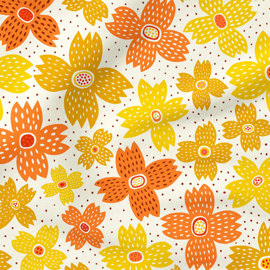 Nora (Yellow) | Botanical Fabric Design | Rachel Parker