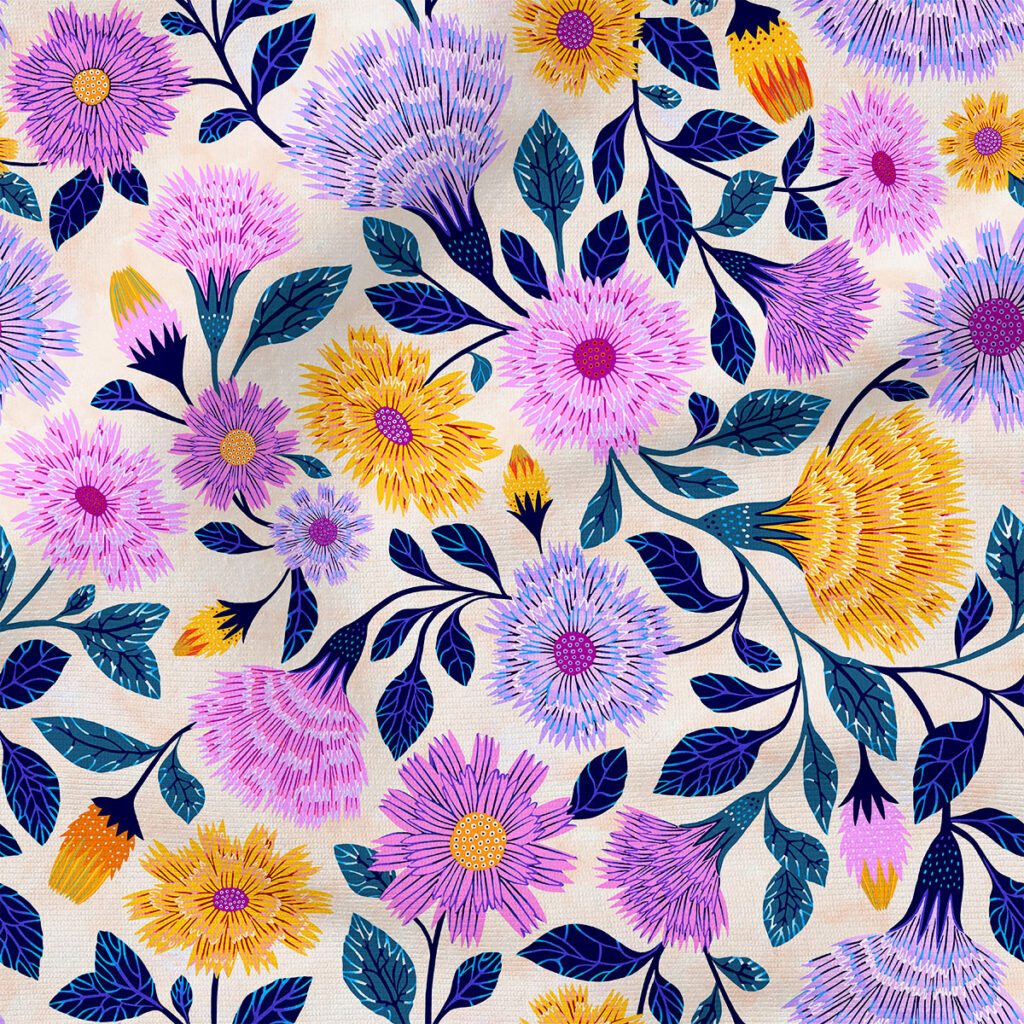 Sanctuary (Indigo) | Botanical Fabric Design | Rachel Parker