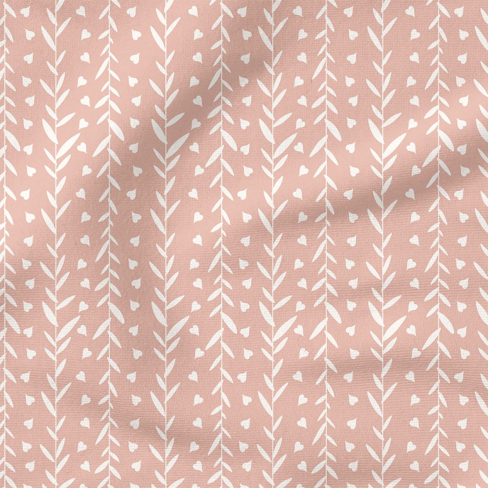 Heart Vines (Blush) |  Fabric Design | Charlie Rowan Designs