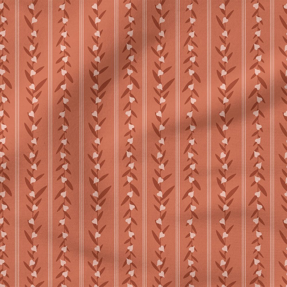 Heart Vines (Rust) |  Fabric Design | Charlie Rowan Designs