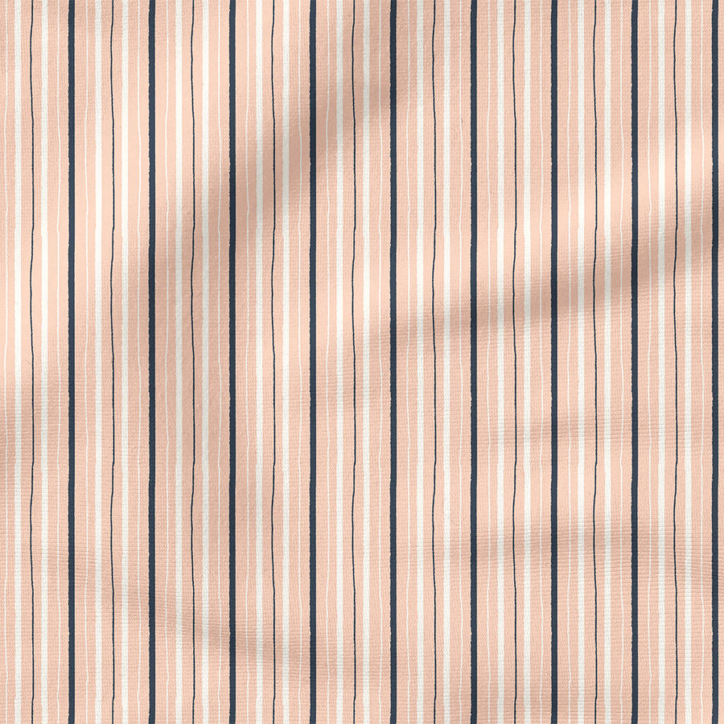 Stroll Along Stripe (Frosted Pink) | Christmas Fabric Design | Charlie Rowan Designs