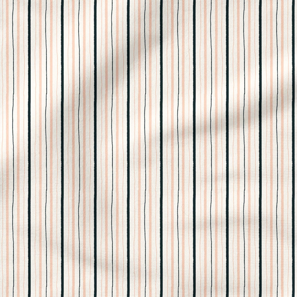 Stroll Along Stripe (Snow) | Christmas Fabric Design | Charlie Rowan Designs