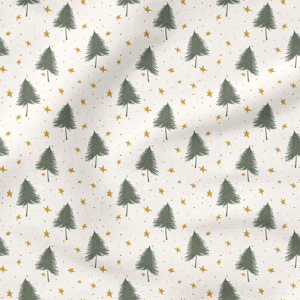 Stars and Trees (Green on Cream) | Holiday