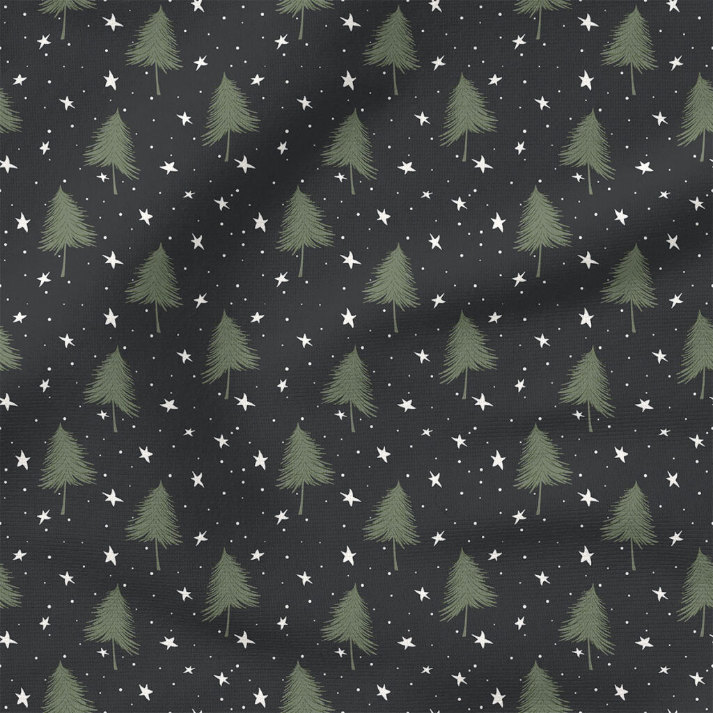 Stars and Trees (Green on Night) | Holiday