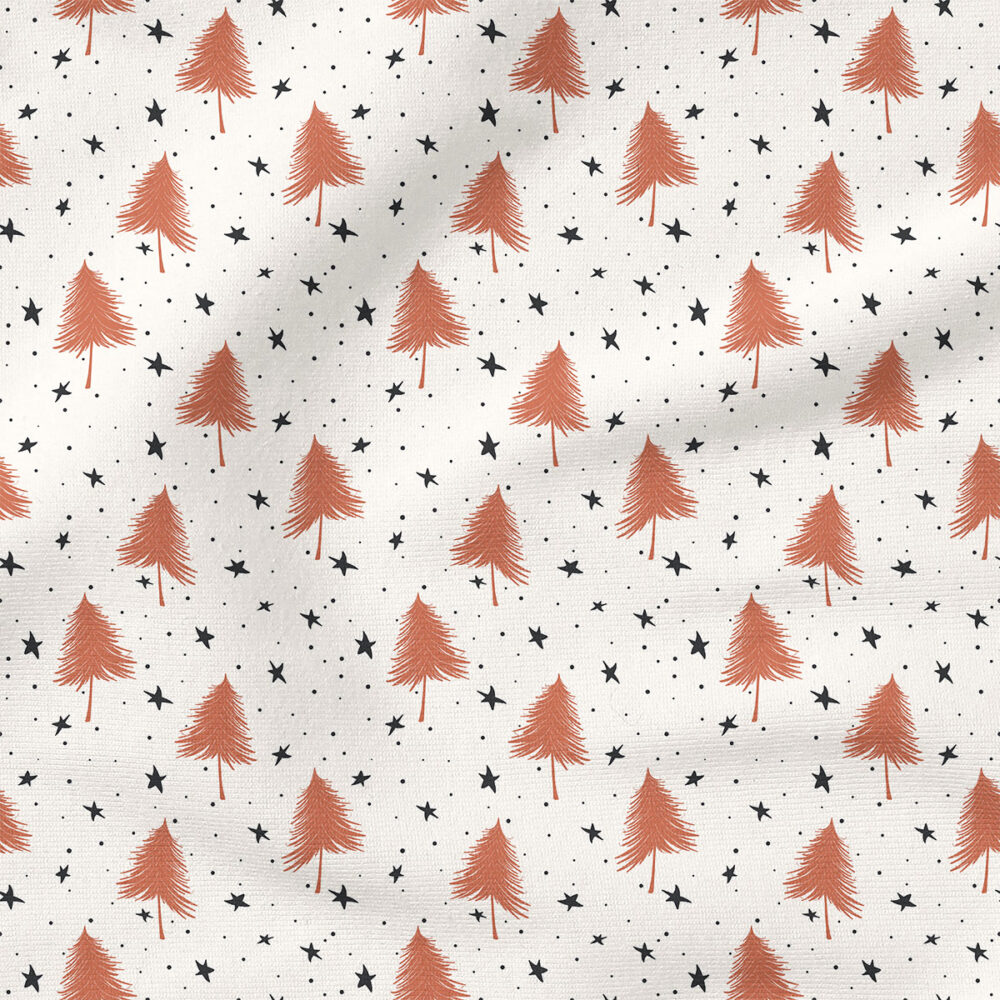 Stars and Trees (Pink on Cream) | Holiday