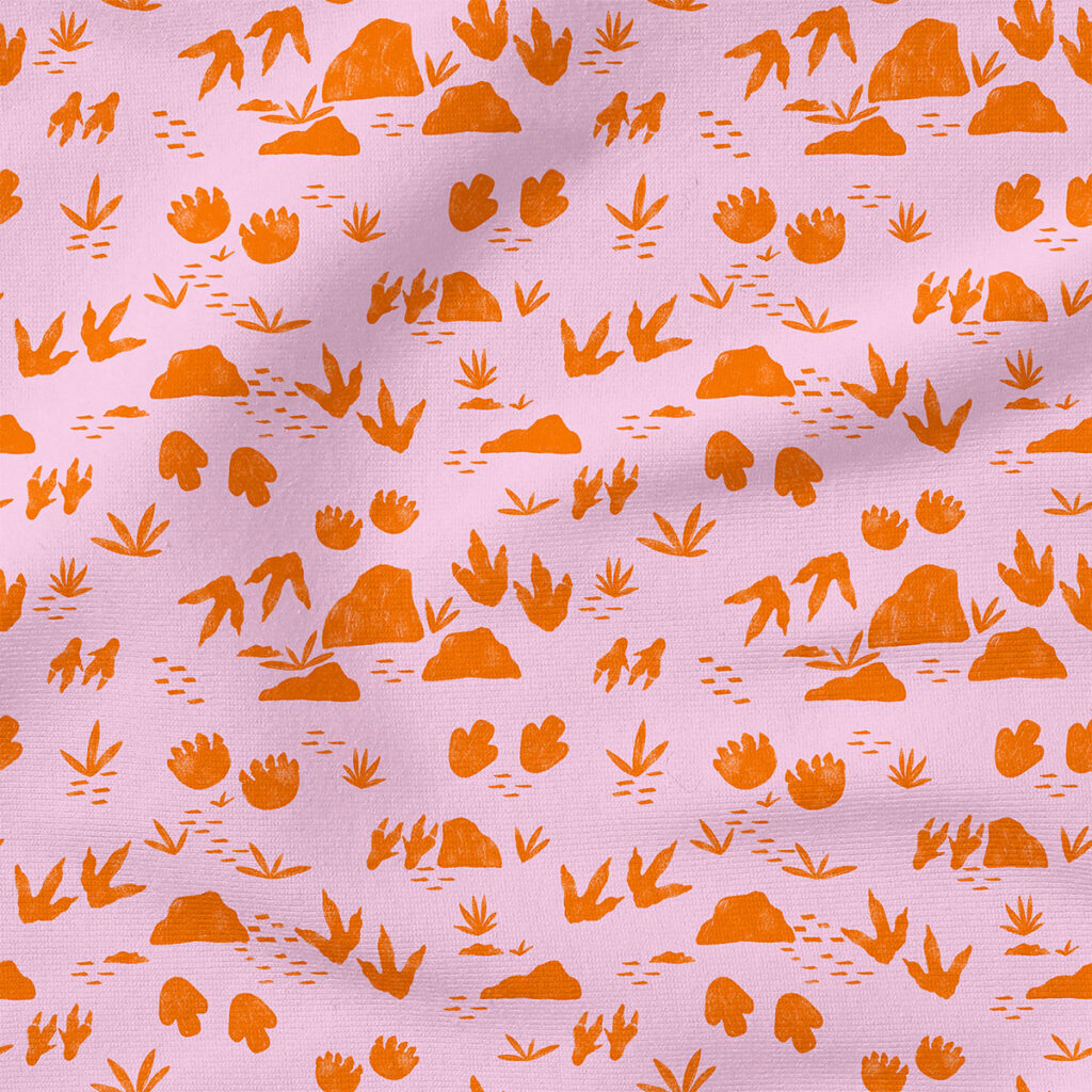 Dino Tracks (Tangerine Orange and Pink) | Seasonal