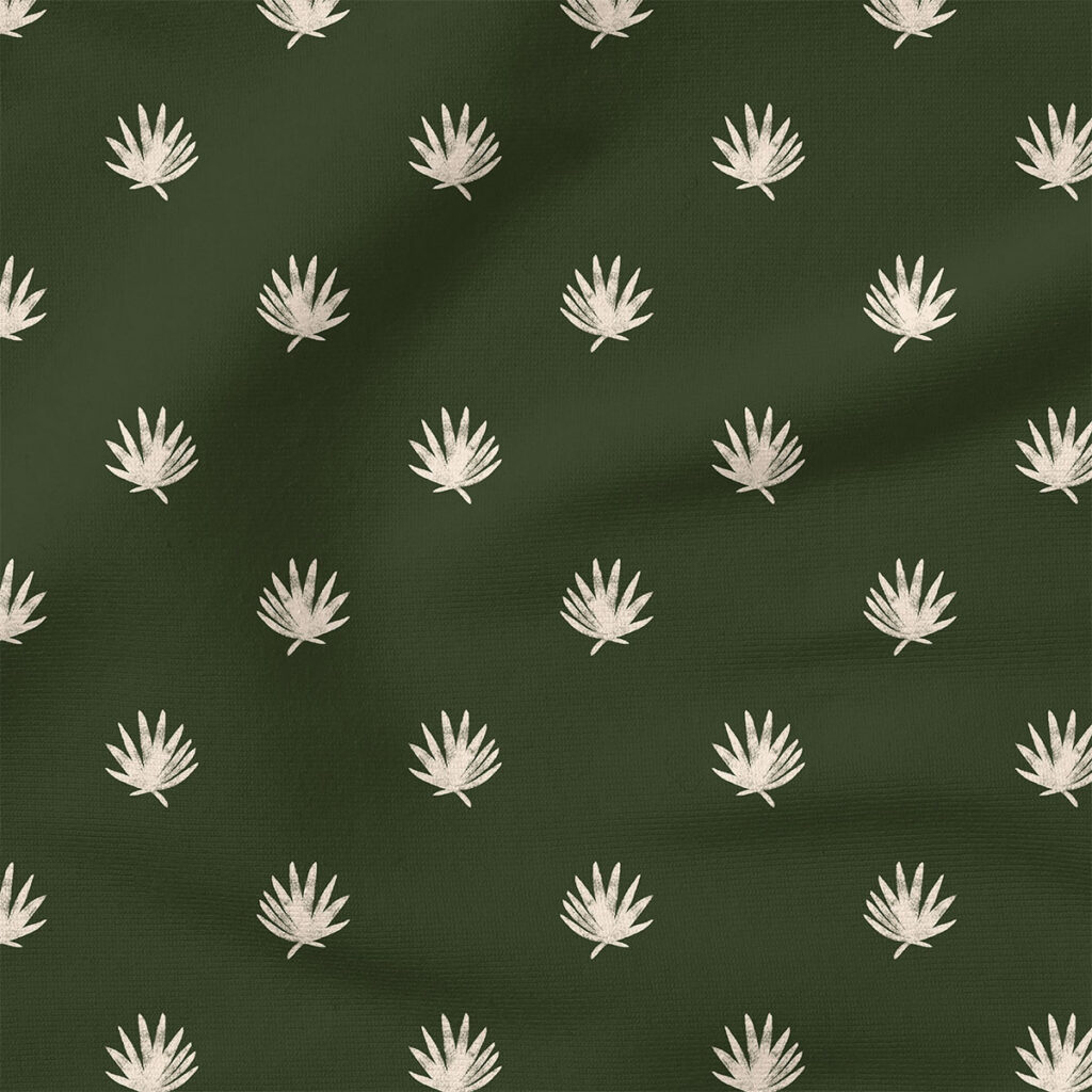 Palms (Olive Green) | Seasonal Fabric Design | Charlie Rowan Designs