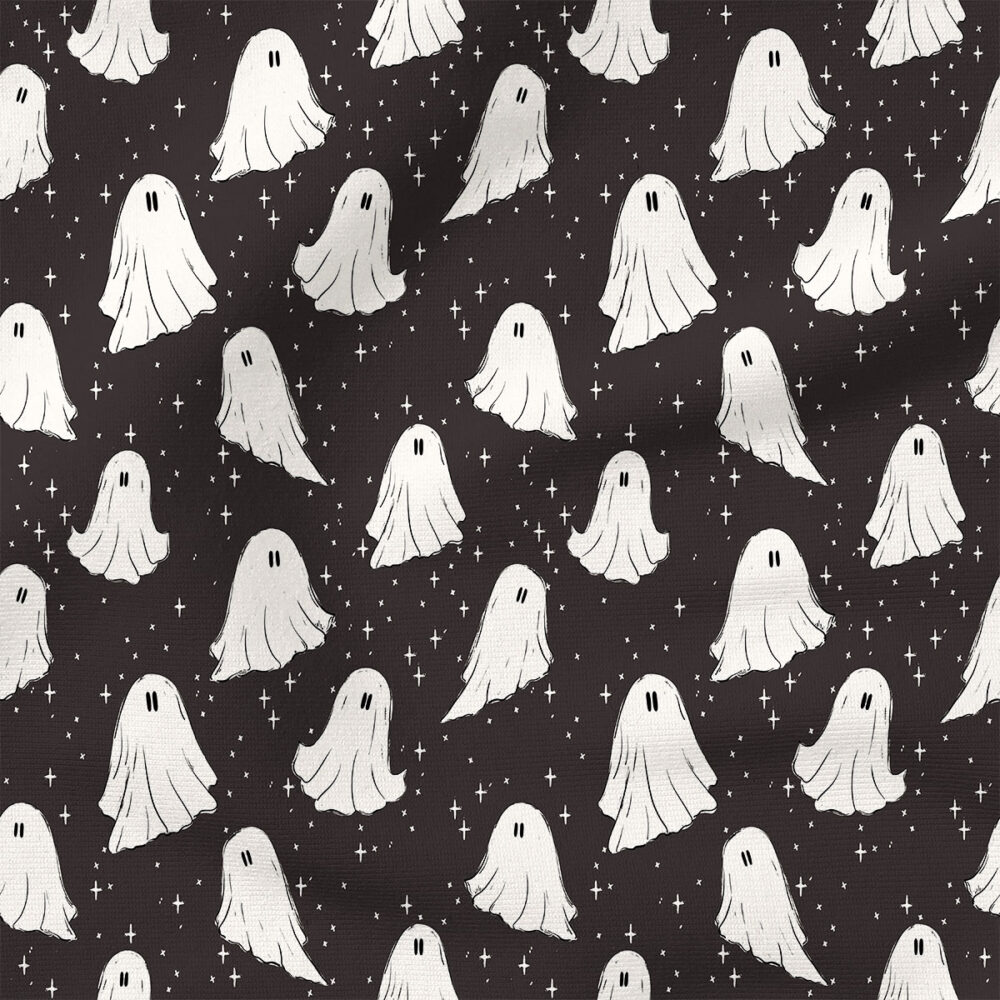 Ghosts in the Night (Midnight Sky) | Holiday Fabric Design | Charlie Rowan Designs