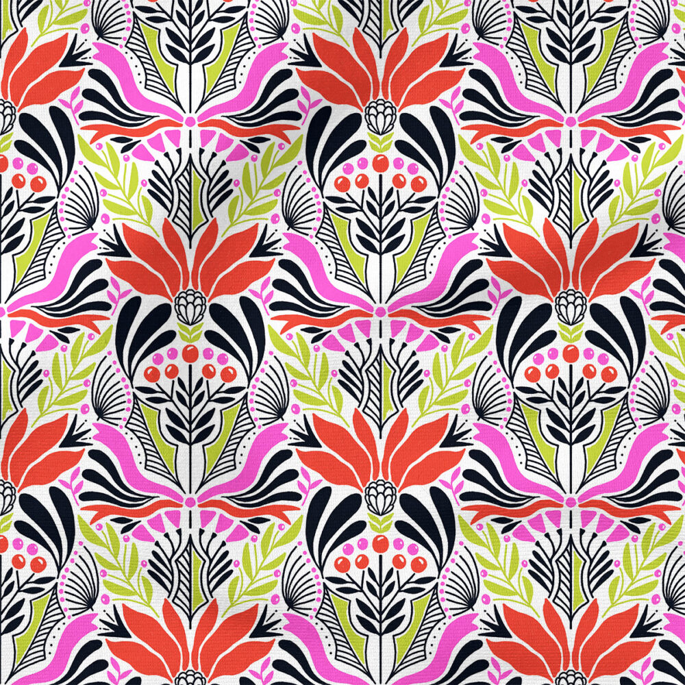 Azenor (Pink and Red) | Christmas Fabric Design | Amy MacCready