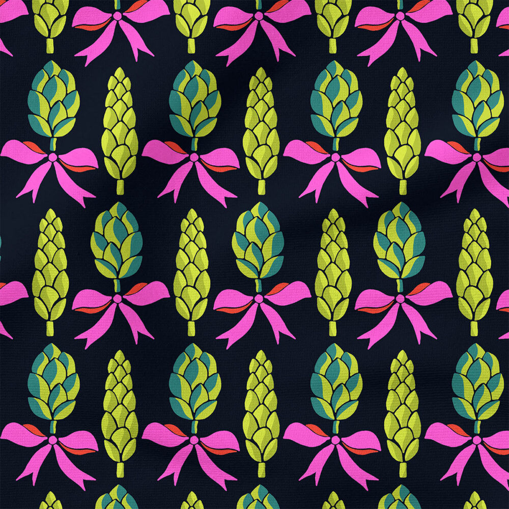 Elouan (Black and Green) | Christmas Fabric Design | Amy MacCready