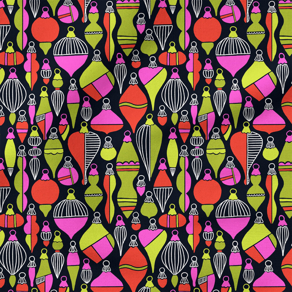 Gaspar (Black and Green) | Christmas Fabric Design | Amy MacCready