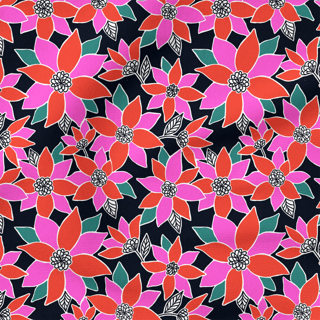 Jovie (Black and Pink) | Christmas Fabric Design | Amy MacCready