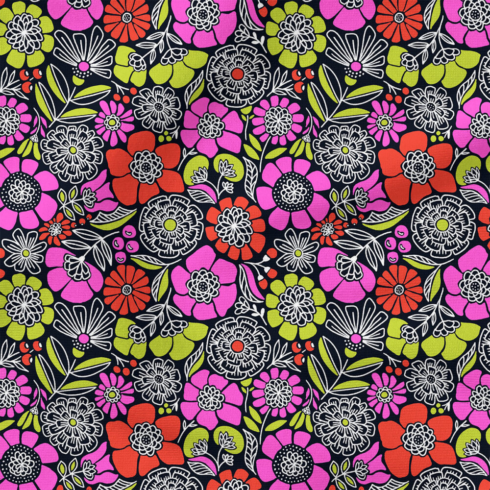 Larissa (Black and Pink) | Christmas Fabric Design | Amy MacCready