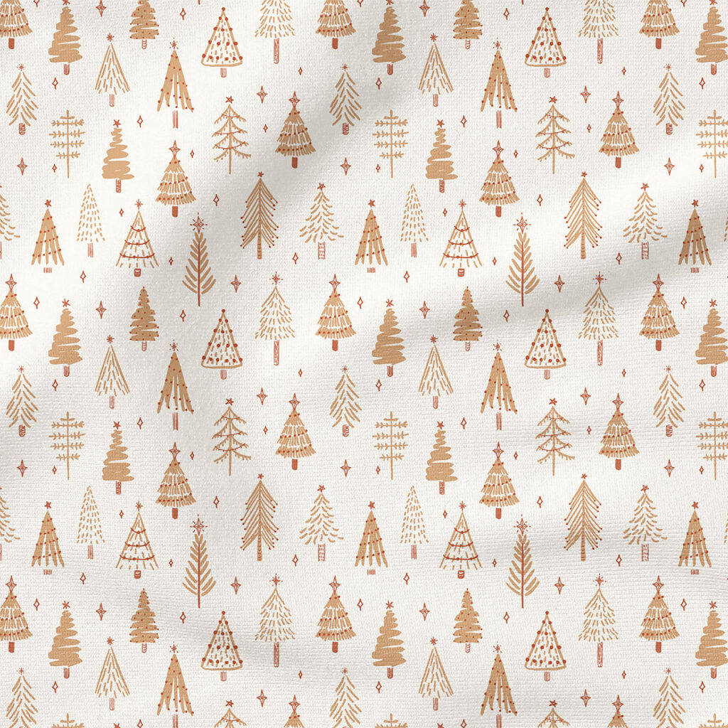 Ever Pine (Porcini on Cream) | Christmas Fabric Design | Hufton Studio