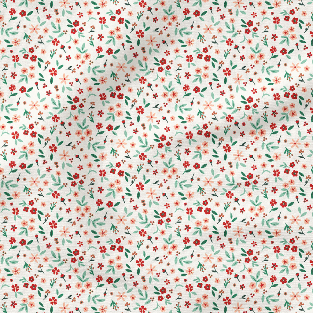 Holiday Floral (Red on Cream) | Christmas