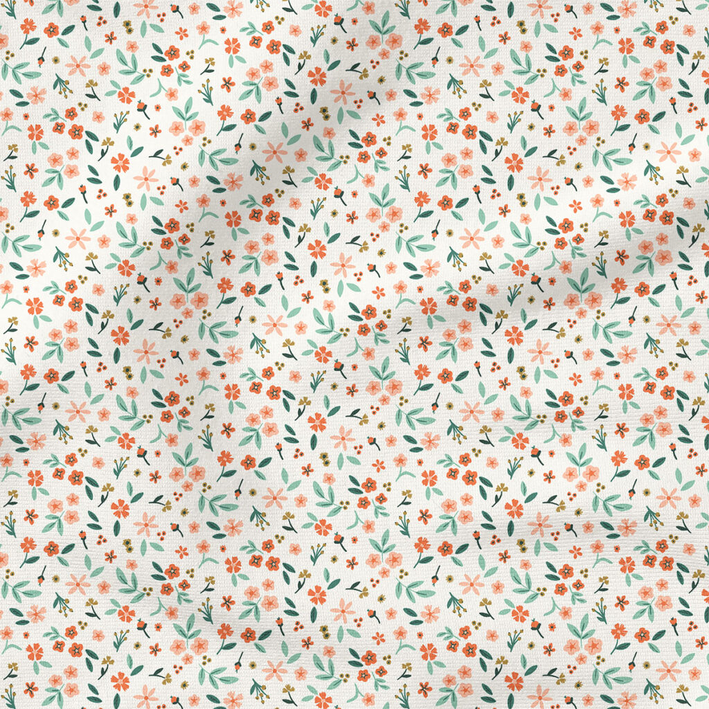 Holiday Floral (Dusty Orange on Cream) | Christmas