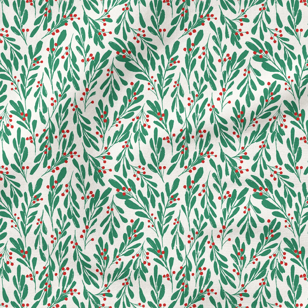 Leaves of Grace (Crisp Green on Cream) | Christmas