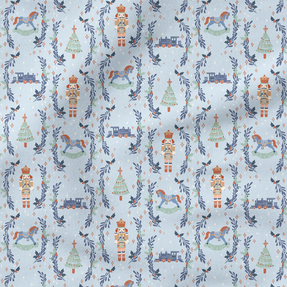 Magic Happens (Country Air Blue) | Christmas Fabric Design | Hufton Studio