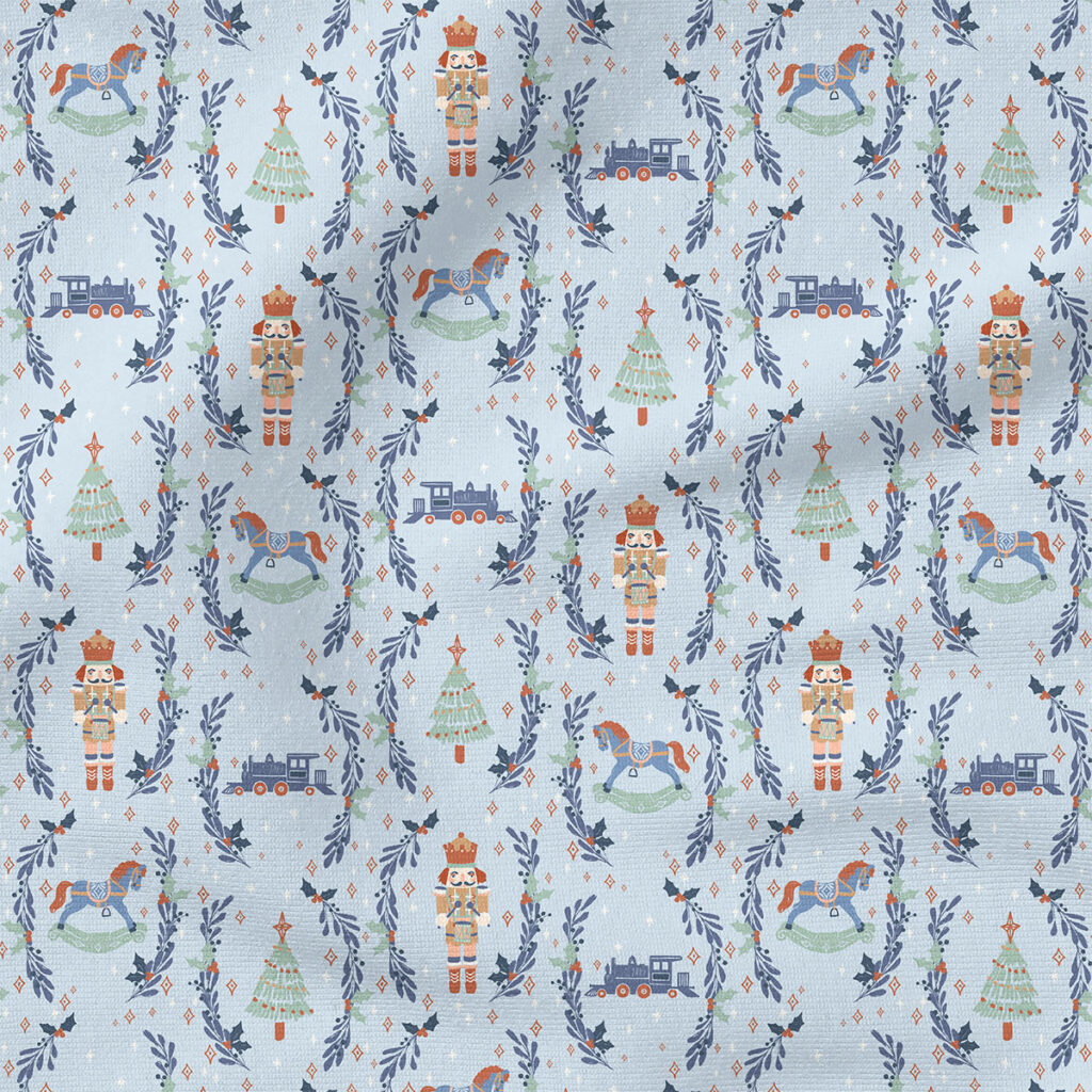 Magic Happens (Country Air Blue) | Christmas Fabric Design | Hufton Studio