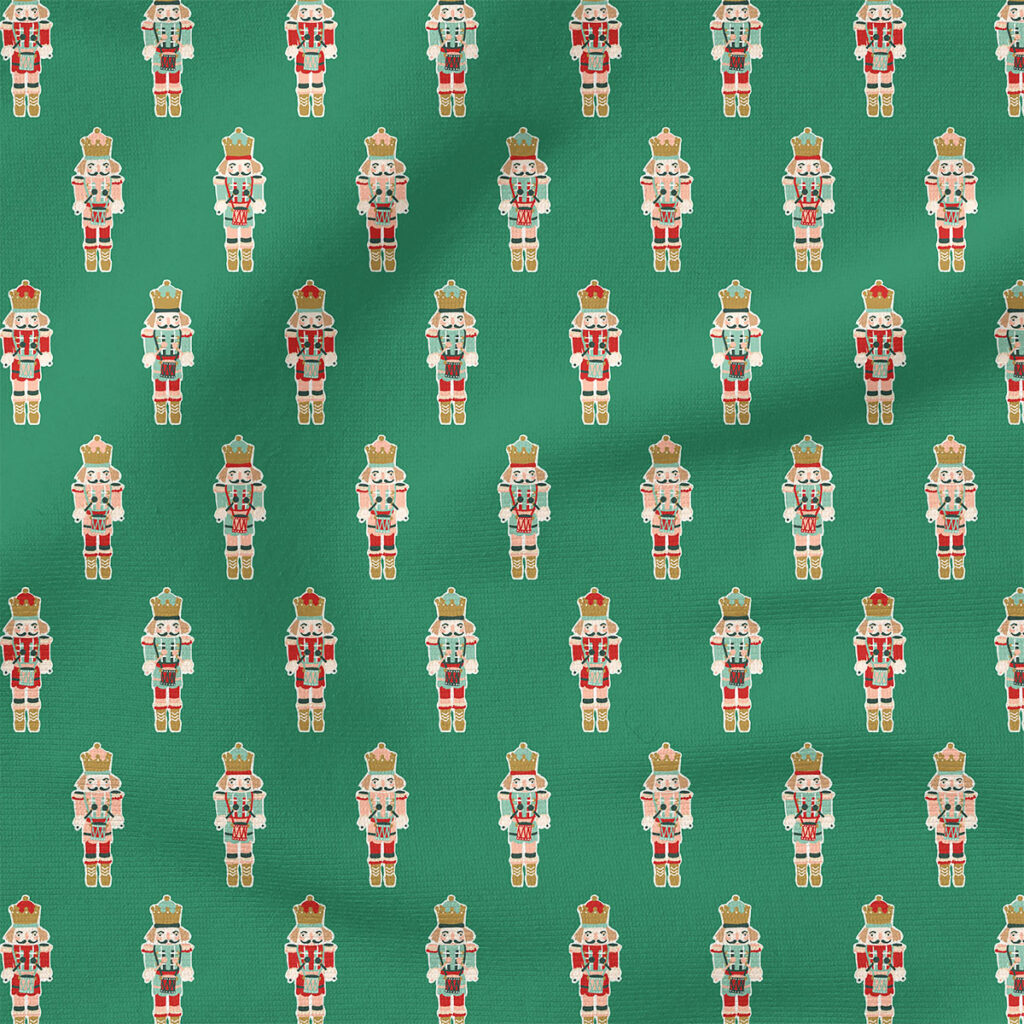 Toy Drummer (Crisp Green) | Christmas Fabric Design | Hufton Studio