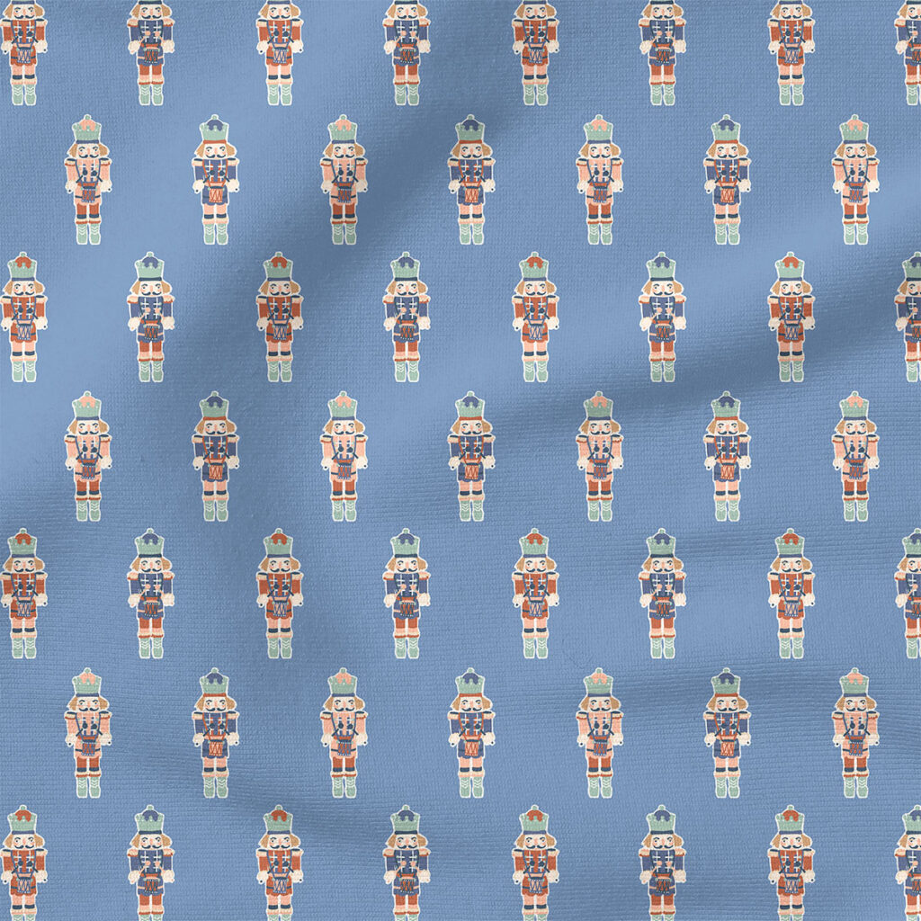 Toy Drummer (Forever Blue) | Christmas Fabric Design | Hufton Studio