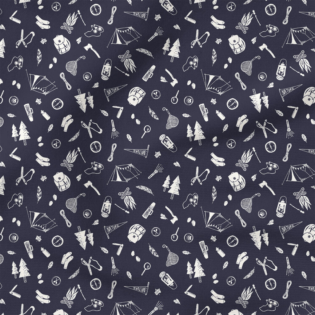 Camping Trip (White on Navy Blue) | Seasonal