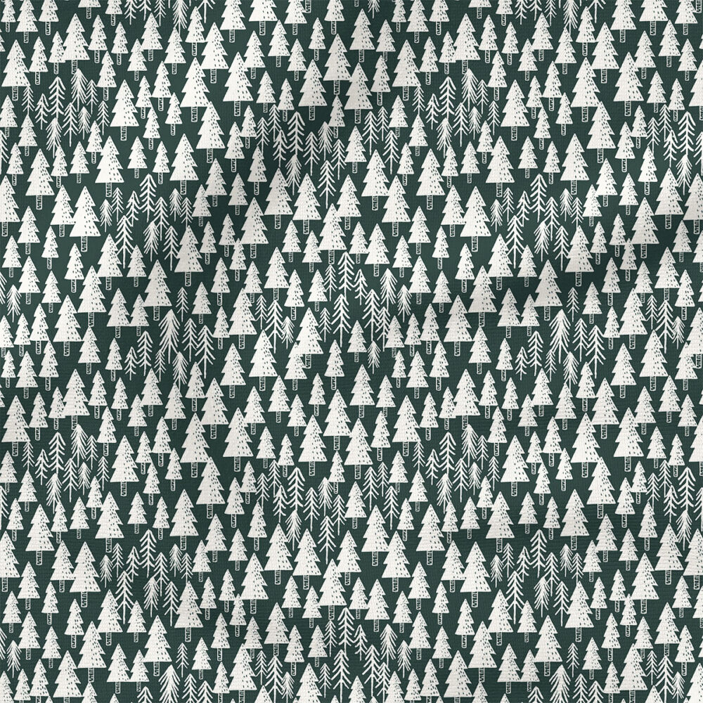 In the Woods (White on Pine Green) | Seasonal