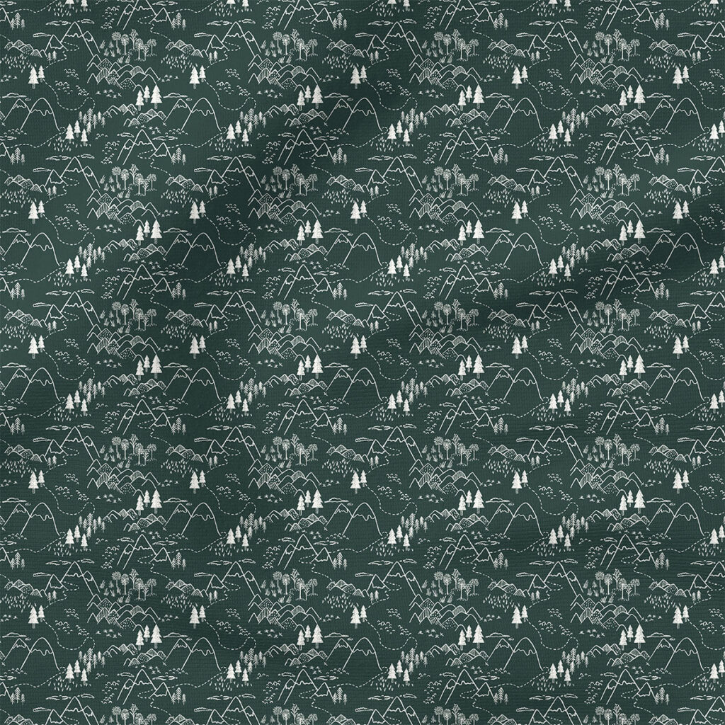 Mountain Top (White on Pine Green) | Seasonal