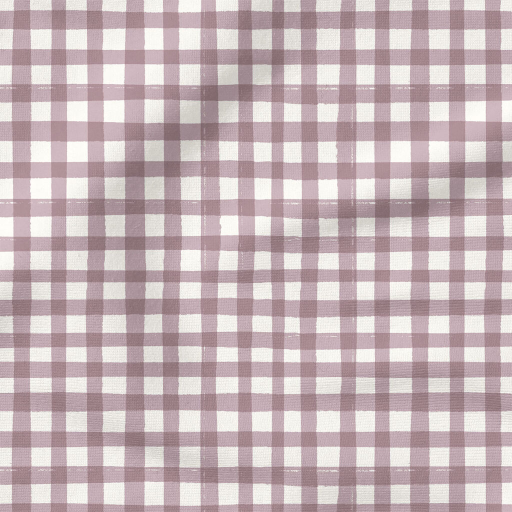 Picnic Gingham (Burnt Lilac) | Seasonal Fabric Design | Hufton Studio