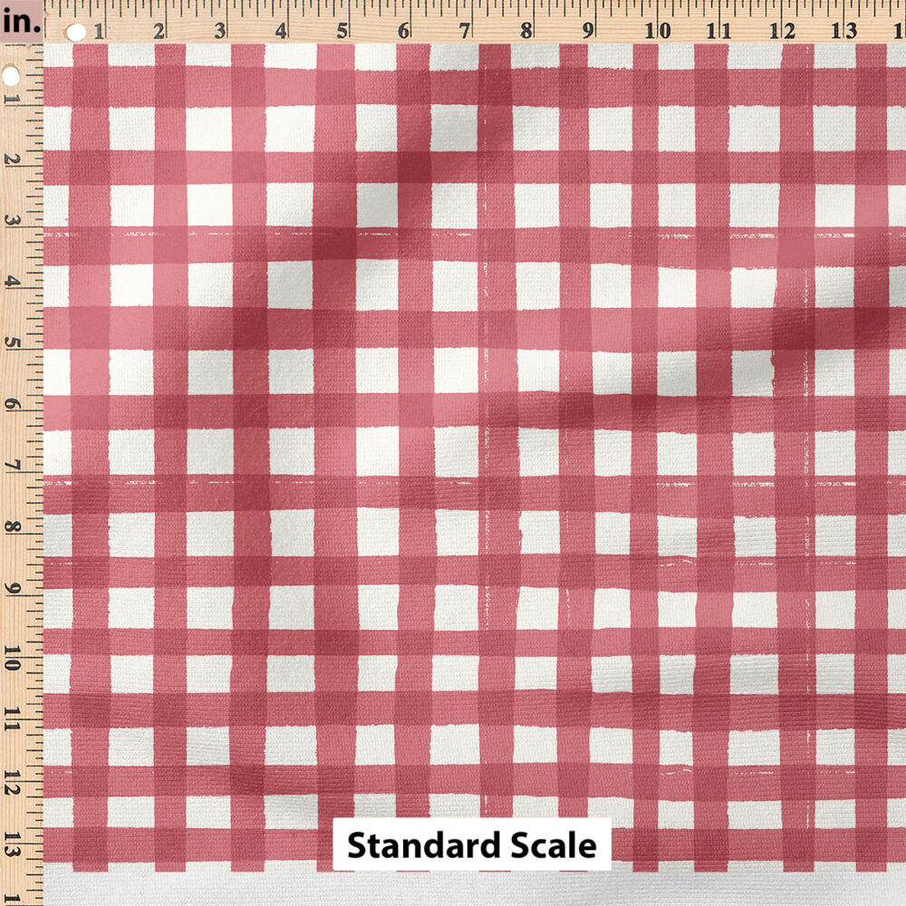 Ruler Scale for Picnic Gingham (Faded Rose) by Hufton Studio