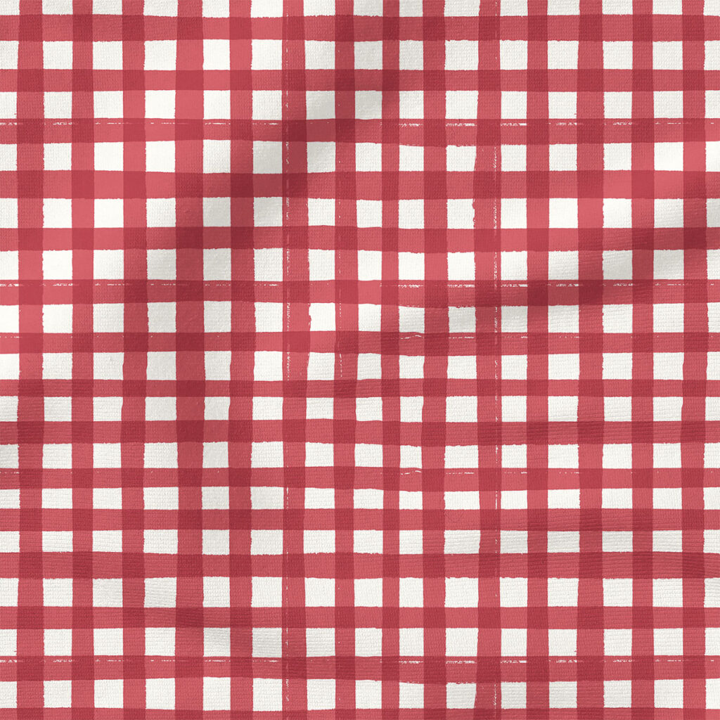 Picnic Gingham (Faded Rose) | Seasonal Fabric Design | Hufton Studio