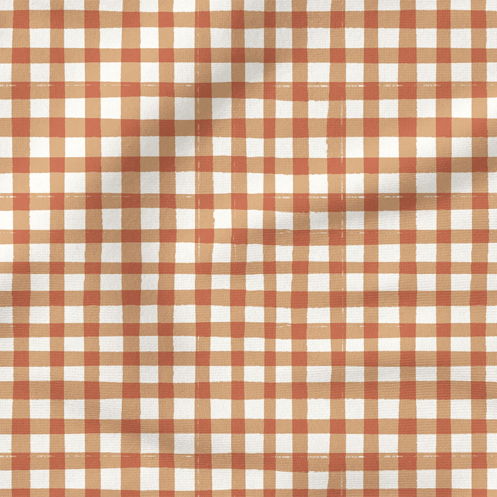 Picnic Gingham (Toasted Nut) | Seasonal Fabric Design | Hufton Studio