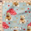 Ruler Scale for Cute Teddy Bear and Hearts (Mint Blue) by Hip Kid Designs