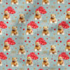 Cute Teddy Bear and Hearts (Mint Blue) | Holiday Fabric Design | Hip Kid Designs