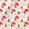 Cute Teddy Bear and Hearts | Holiday Fabric Design | Hip Kid Designs