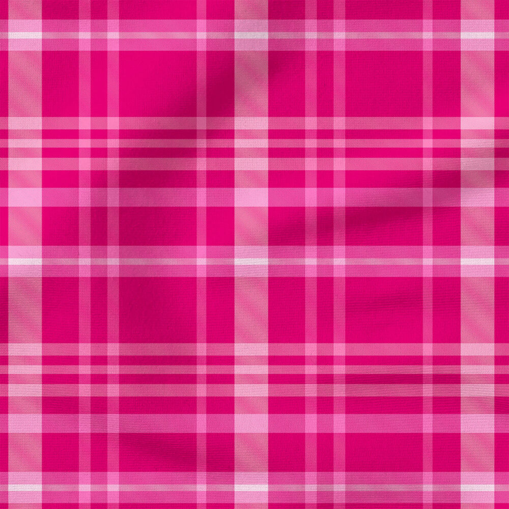 Barbiecore Hot Pink Plaid | Seasonal Fabric Design | Hip Kid Designs