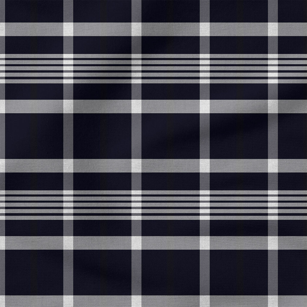 Dark Navy Plaid Stripes | Seasonal Fabric Design | Hip Kid Designs