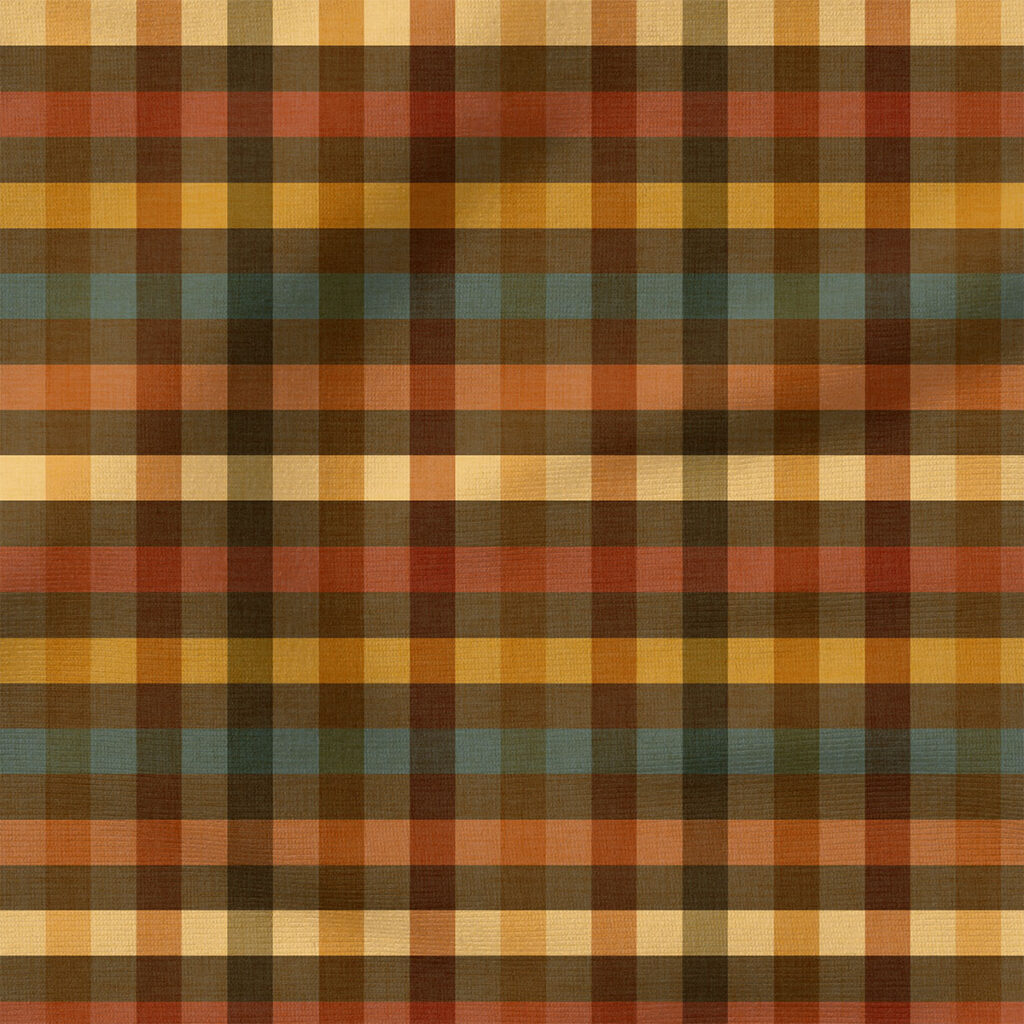 Espresso Fall Checkered Plaid | Seasonal Fabric Design | Hip Kid Designs