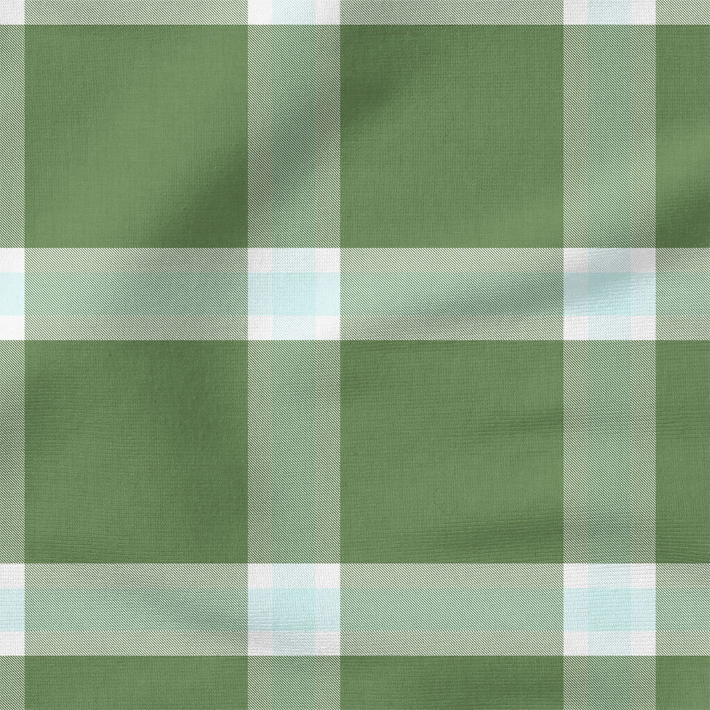 Mossy Green and Baby Blue Plaid | Seasonal Fabric Design | Hip Kid Designs