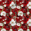 Christmas Floral (Red) | Christmas Fabric Design | Hip Kid Designs