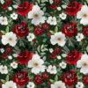 Christmas Floral (Green) | Christmas Fabric Design | Hip Kid Designs