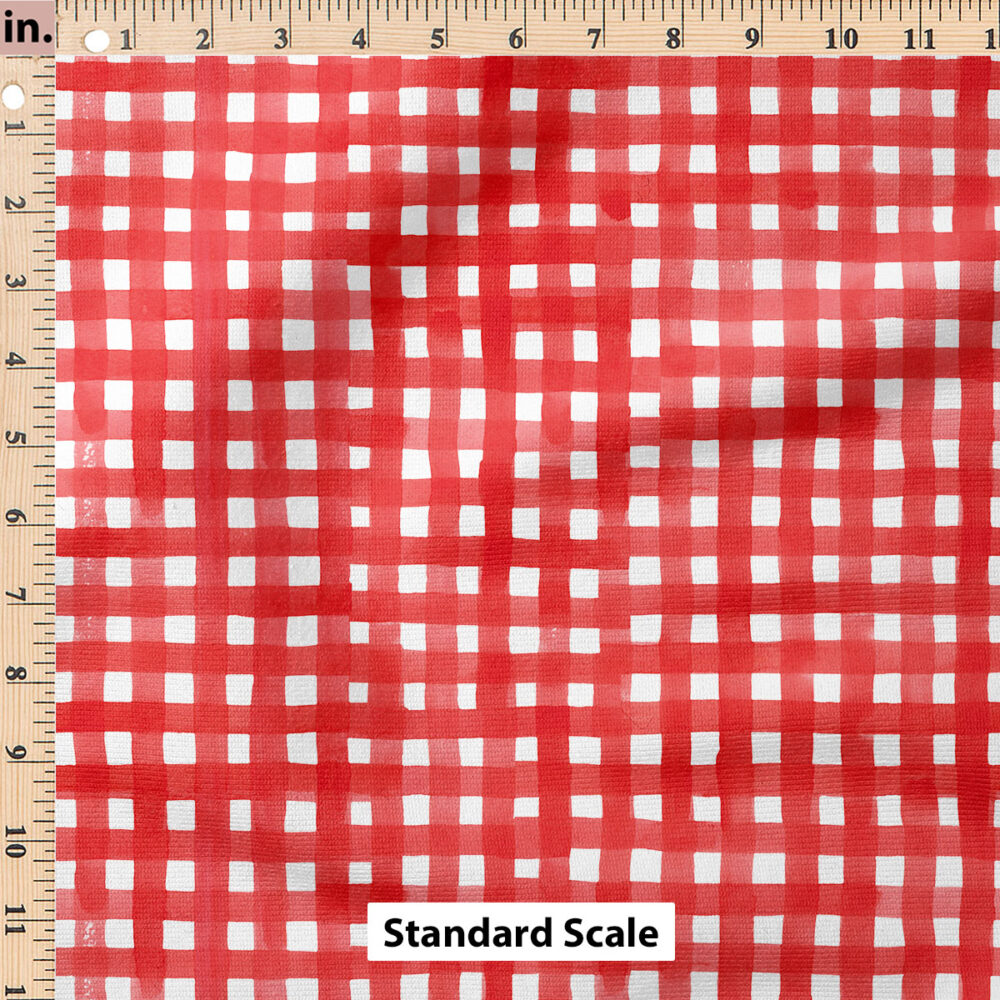 Ruler Scale for Watercolor Buffalo Check (Red) by Hip Kid Designs