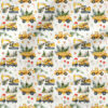 Santa's Little Builders (White) | Christmas Fabric Design | Hip Kid Designs