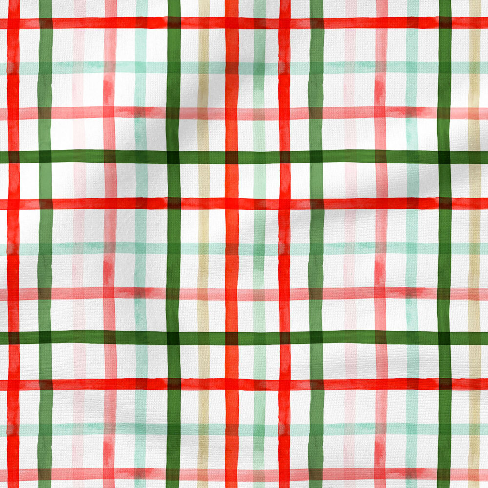 Christmas Watercolor Plaid | Christmas Fabric Design | Hip Kid Designs