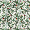 Pine and Berry Garland (Ecru White) | Christmas Fabric Design | Hip Kid Designs