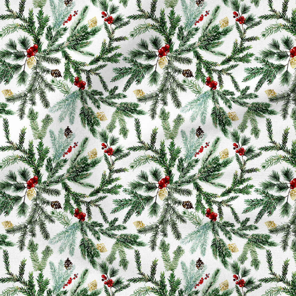 Pine and Berry Garland | Christmas Fabric Design | Hip Kid Designs