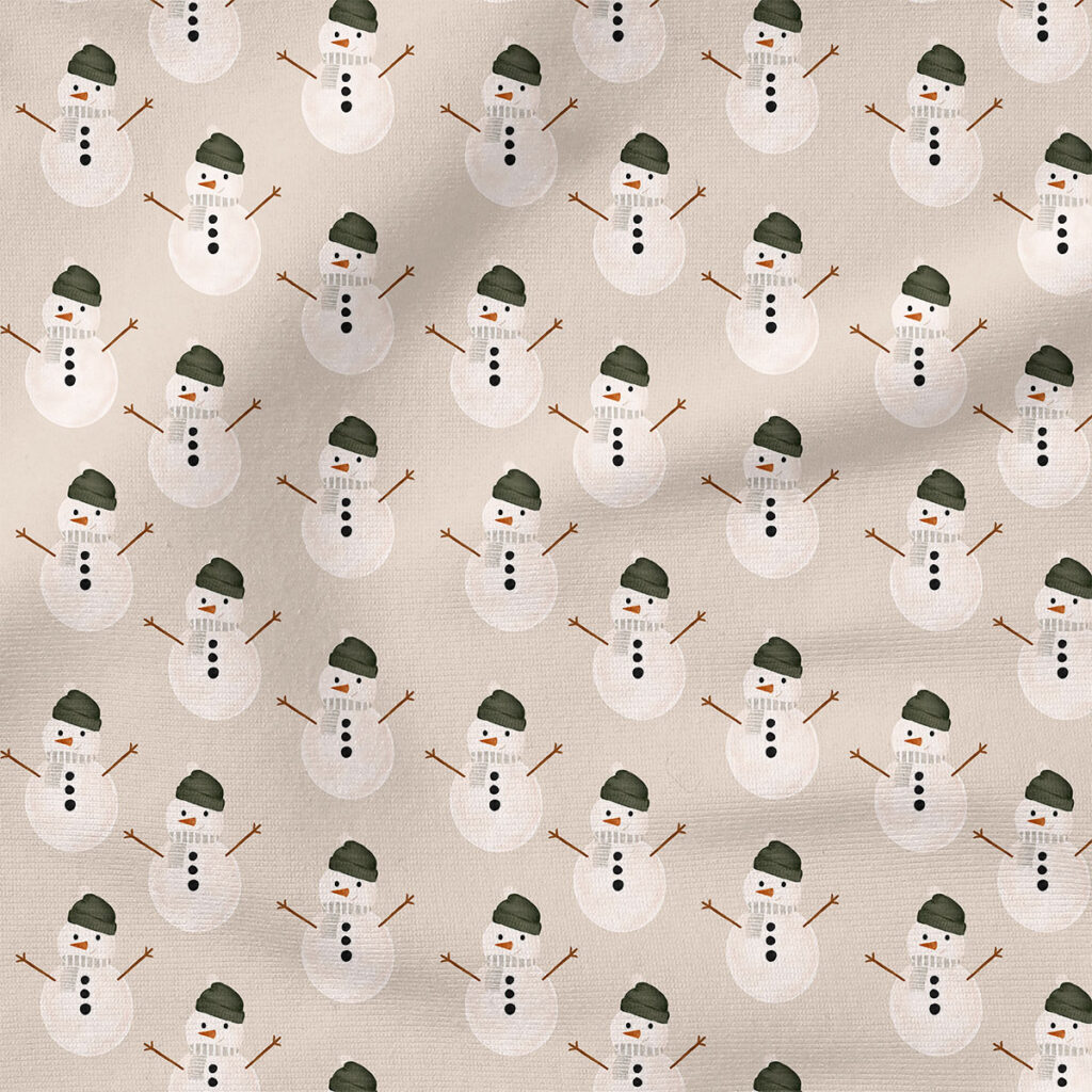 Snowman (Neutral) | Christmas Fabric Design | Hip Kid Designs